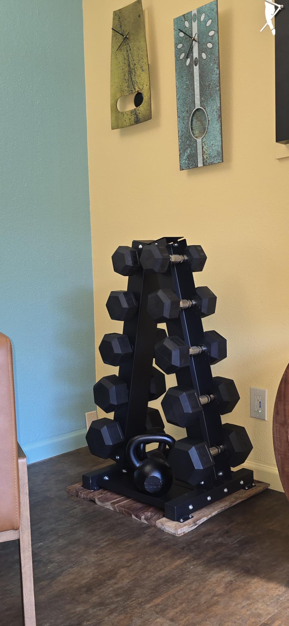 LIONSCOOL Dumbbell Rack Stand Only, A-Frame Rolling Weight Storage and Tray customer photo 1
