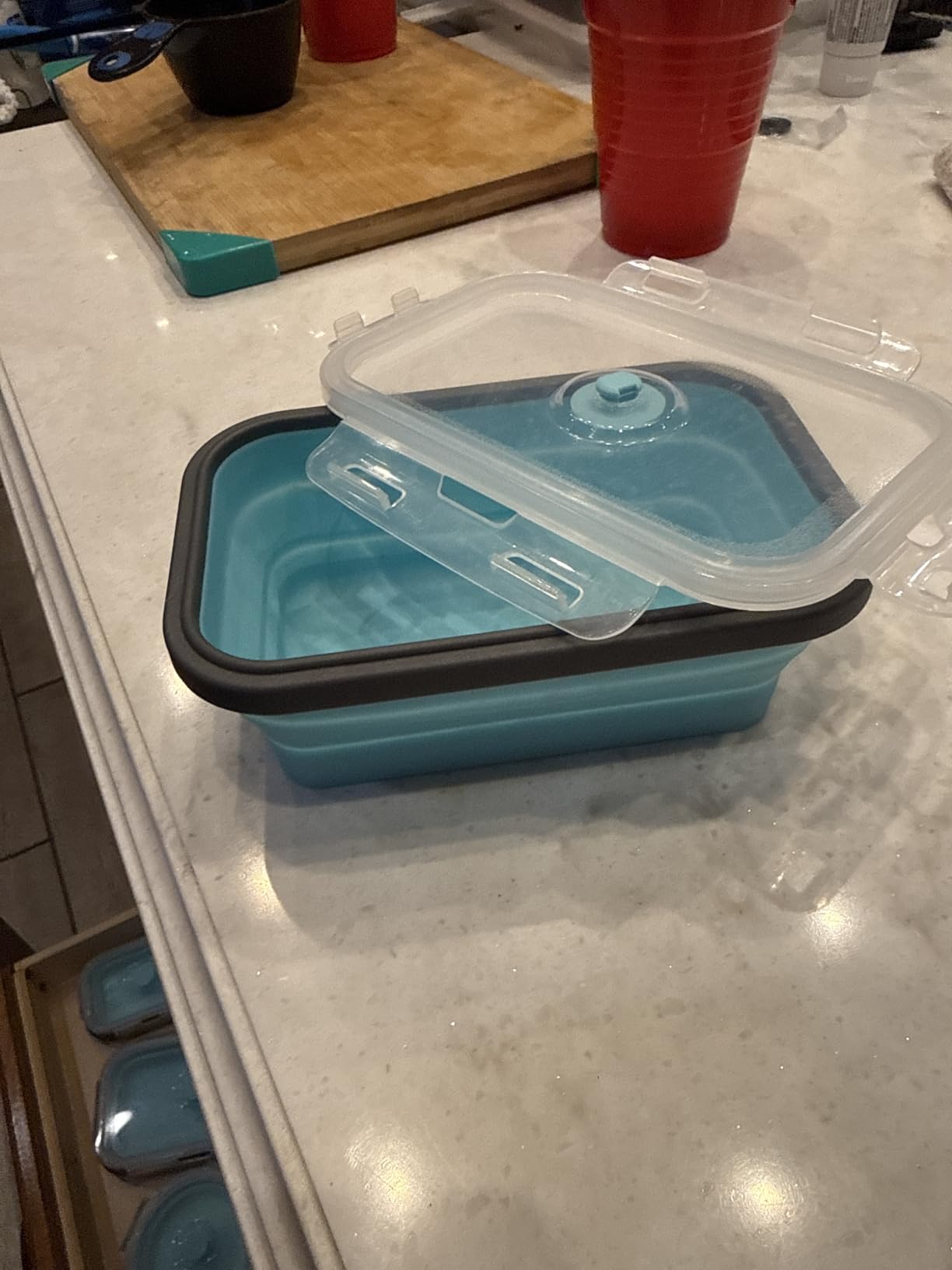 Sudaya 8 Pack Collapsible Food Storage Containers With Lids, Collapsible Storage Containers Sets Silicone Collapsible Bowls For Camping, RV Accessories, Travel Trailer Must customer photo 1