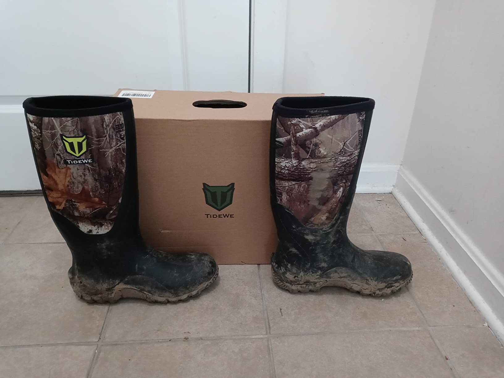 TIDEWE Rubber Boots for Men, Waterproof Rain Boots with Steel Shank customer photo 2