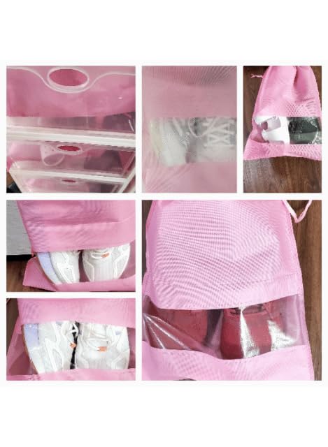 Clear Shoe Bags for Travel 5 PCS, Drawstring Travel Shoe Bags for Packing customer photo 2