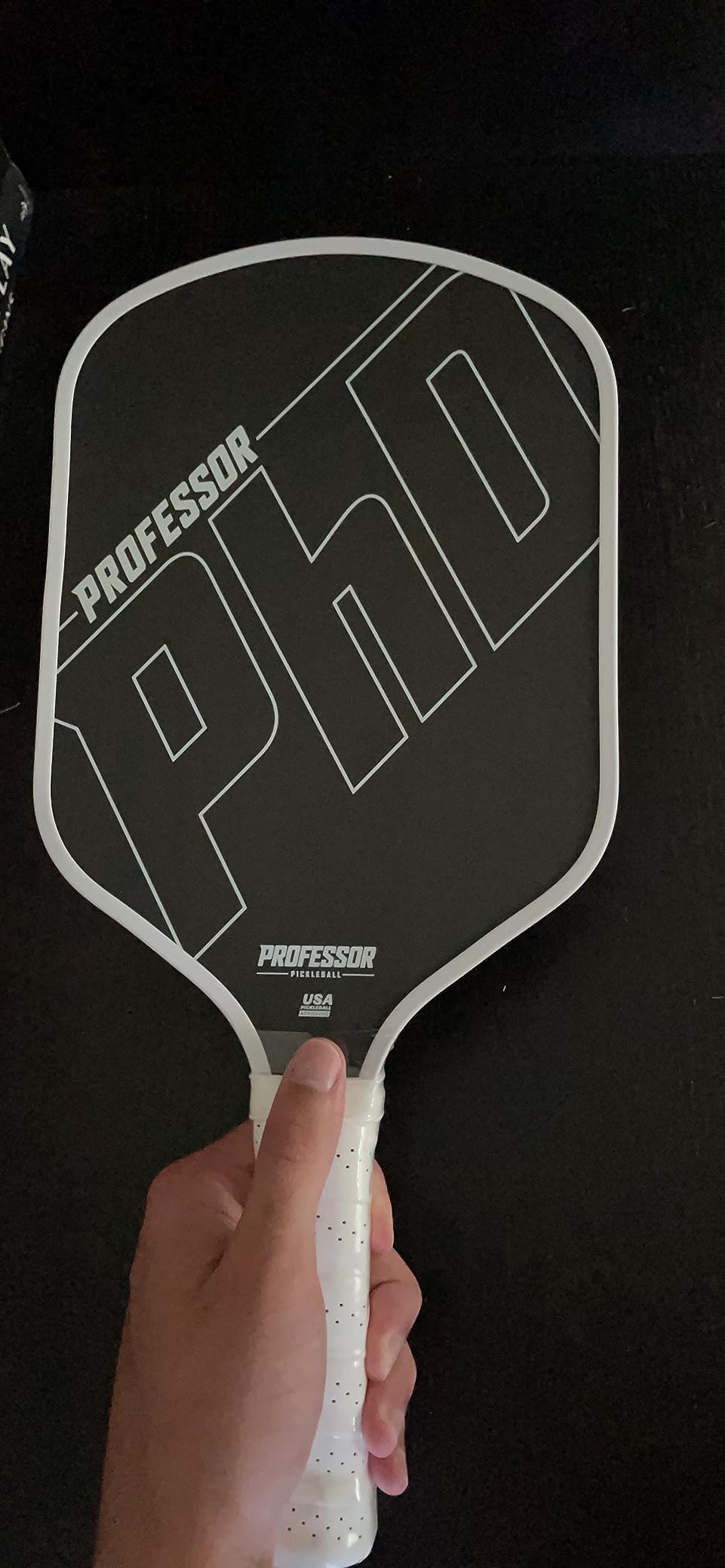 Professor PhD Raw Carbon Fiber Premium Pickleball Paddle Racket - USA Pickleball Approved - Honeycomb Core - Power & Control customer photo 1