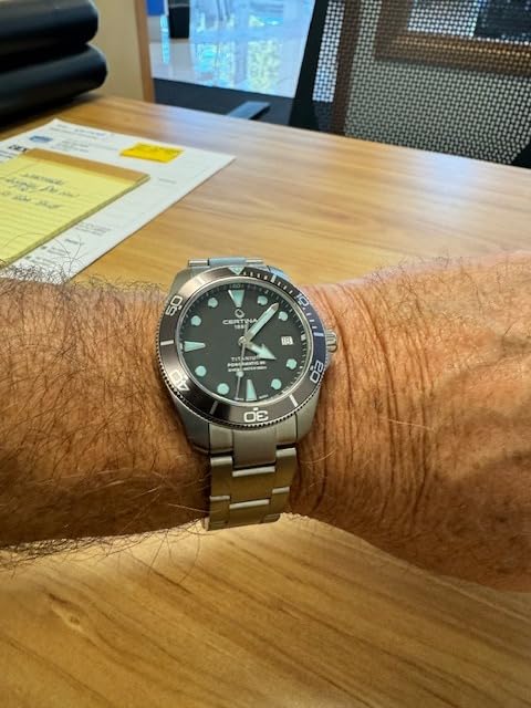 Certina, Mens, DS Action Diver 38mm Powermatic 80, Titanium, Swiss Automatic, Watch, Anthracite, Titanium, 19, (C0328074408100) customer photo 2
