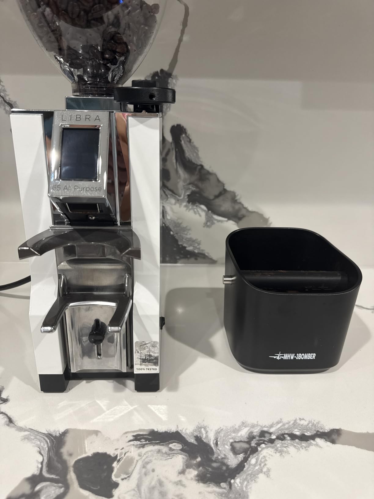 MHW-3BOMBER Espresso Knock Box, 1.2L(15 Cups) Coffee Knock Box with Removable Knock Bar and Anti-slip Pads for Espresso Puck, Coffee Ground, Durable Espresso Accessories, Black GB5967B customer photo 2