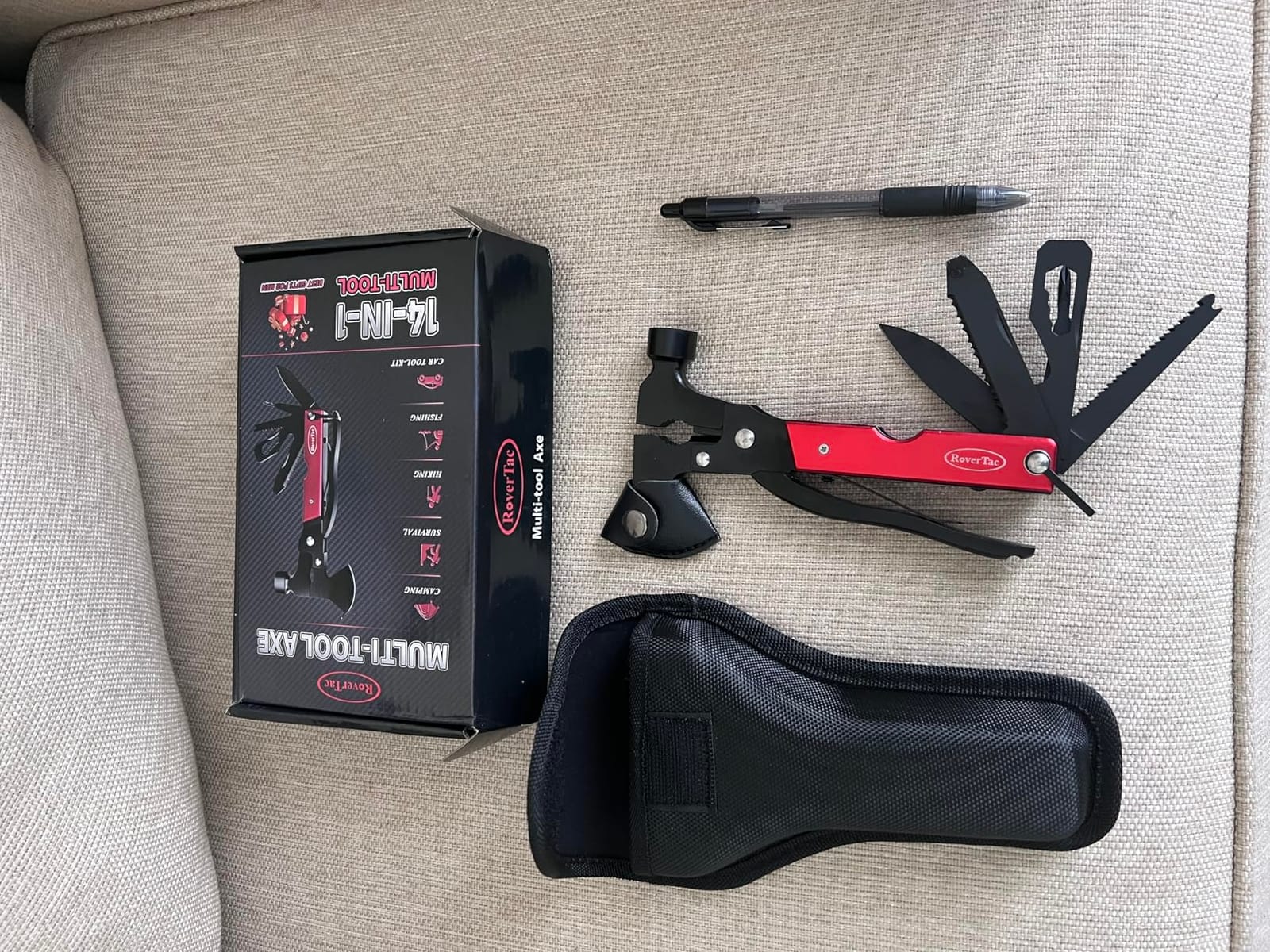 RoverTac 14-in-1 Multitool Camping Axe - Multi Tool with Knife, Hammer, Saw, Screwdrivers, Bottle Opener - Camping Tool with Sheath customer photo 1