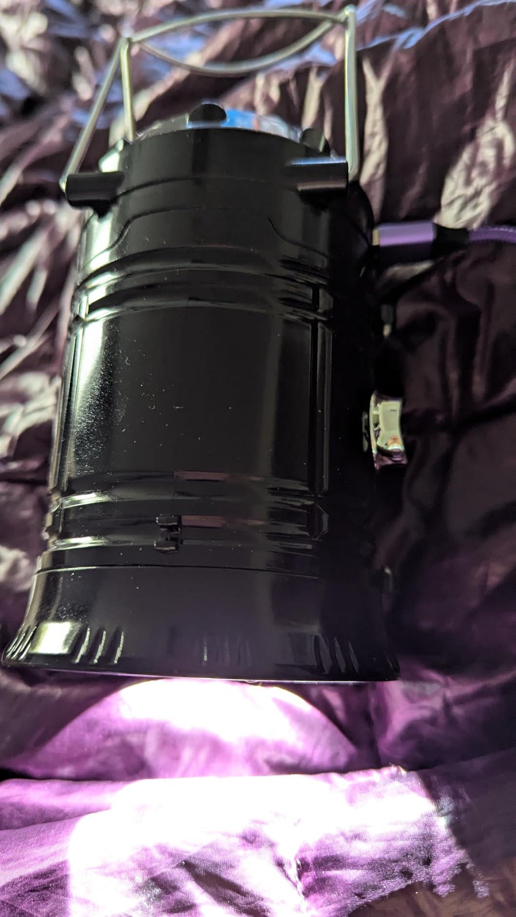 DIBMS 4-Pack Solar Camping Lantern, Collapsible Flashlight Emergency Lights | LED Solar USB Rechargeable Lamp Folding Tent Hanging Lights Survival Kits for Hurricanes Power Outages Indoor Outdoor (Black) customer photo 2