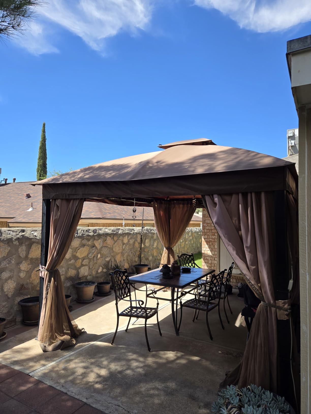 SCOCANOPY Replacement Canopy Cover Compatible with Windsor Gazebo L-GZ717PST-C, 810213583,South Hampton Gazebo L-GZ659PST,A111011500 (Khaki) customer photo 1