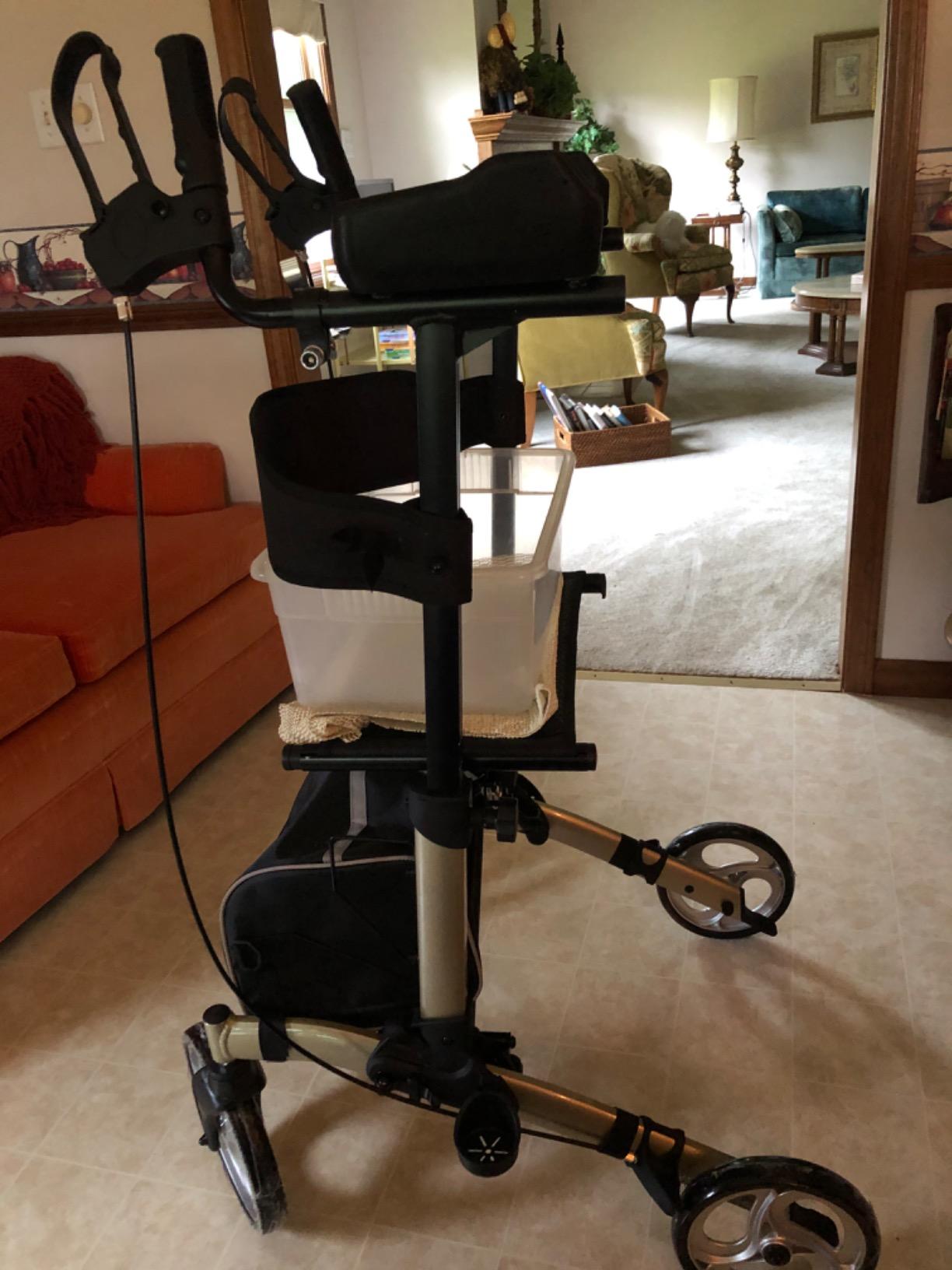 ELENKER Upright Rollator Walker, Stand up Rolling Walker with Seat, Compact Folding Design for Seniors, Purple customer photo 1