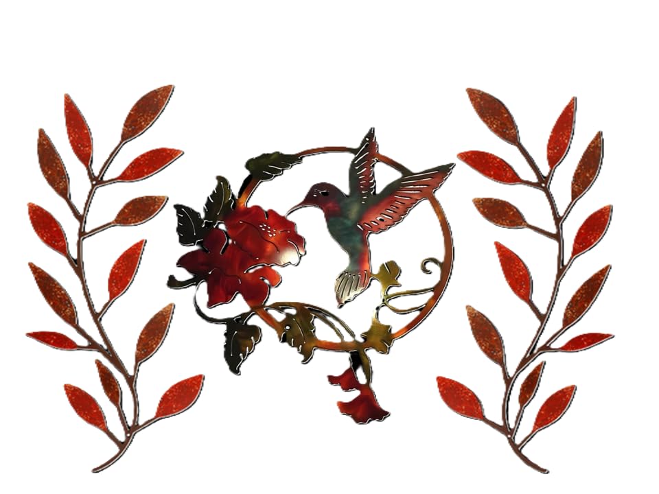 Zhengmy 2 Pcs Metal Leaf Wall Art Vine Branch Decor,Gradient Green customer photo 2