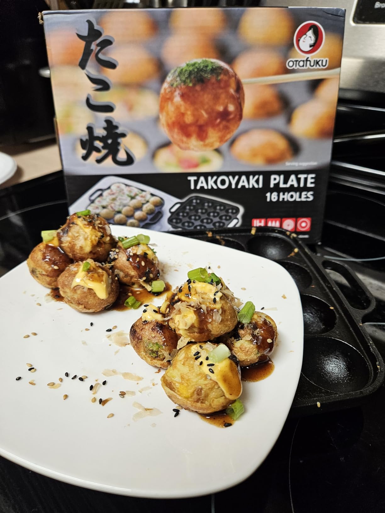 Otafuku Takoyaki Plate, Cast Iron Japanese Grill (16 Holes) customer photo 1