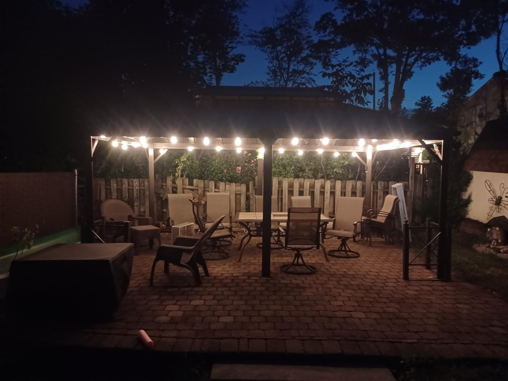 YOLENY 10' x 12' Hardtop Gazebo, Metal Gazebo with Aluminum Frame, Double Galvanized Steel Roof, Curtains and Netting Included, Pergolas for Patios, Garden, Parties, Lawns customer photo 2