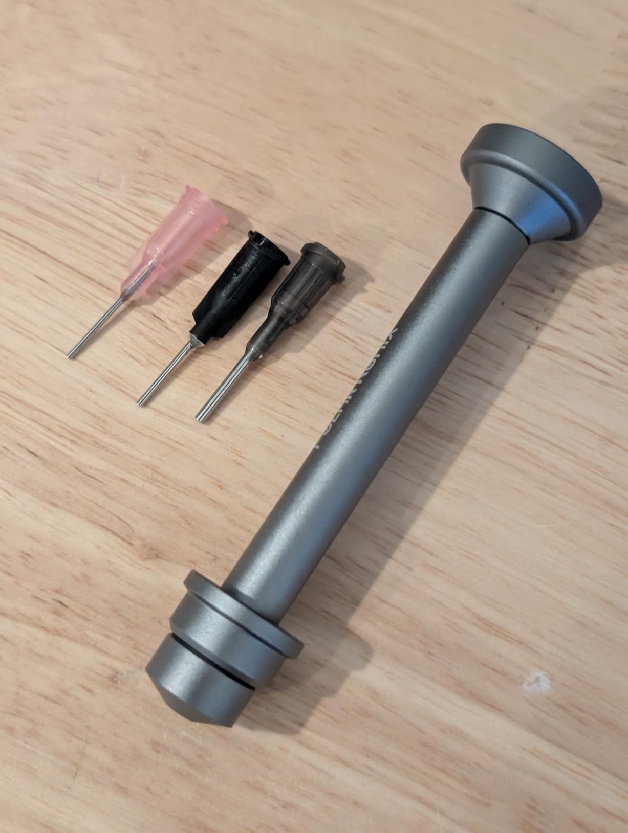 Metal Syringe Plunger Dispenser - Solder Flux - Solder Paste - Mechanic Manual Plunger - Meta online Aluminum Alloy Plunger tool customer photo 1