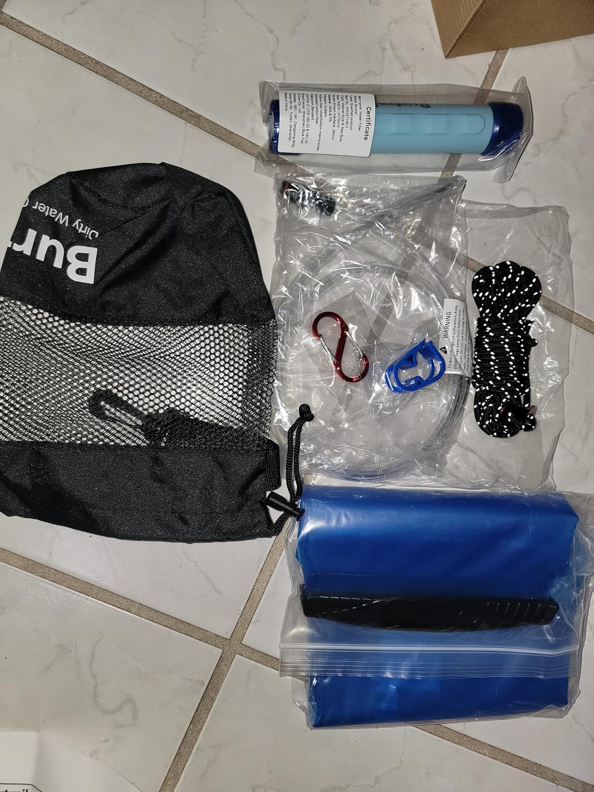Gravity-Fed Water Filtration System, Portable Gravity Water Filter Camping, Hiking, Backpacking & Emergency Preparedness Water Purifier Survival, 0.01 Micron Water Filter Straw & 3L Bag customer photo 2