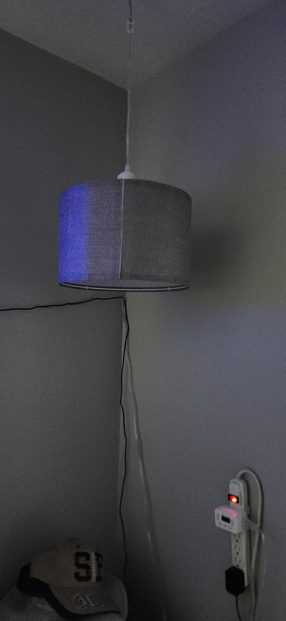 PATIKIL Plug in Pendant Light, 15Ft Rope Cord Hanging Lamp Fixture with ON/Off Switch, Fabric Shade E26/E27 Bulb Socket for Bedroom Kitchen Living Room, White customer photo 2