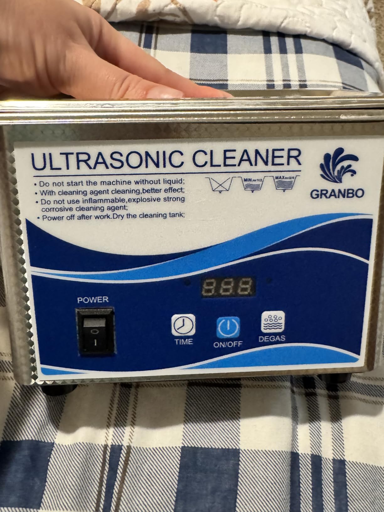Granbo Ultrasonic Cleaner Machine 3.2L with Digital Heater Timer and Degas customer photo 1