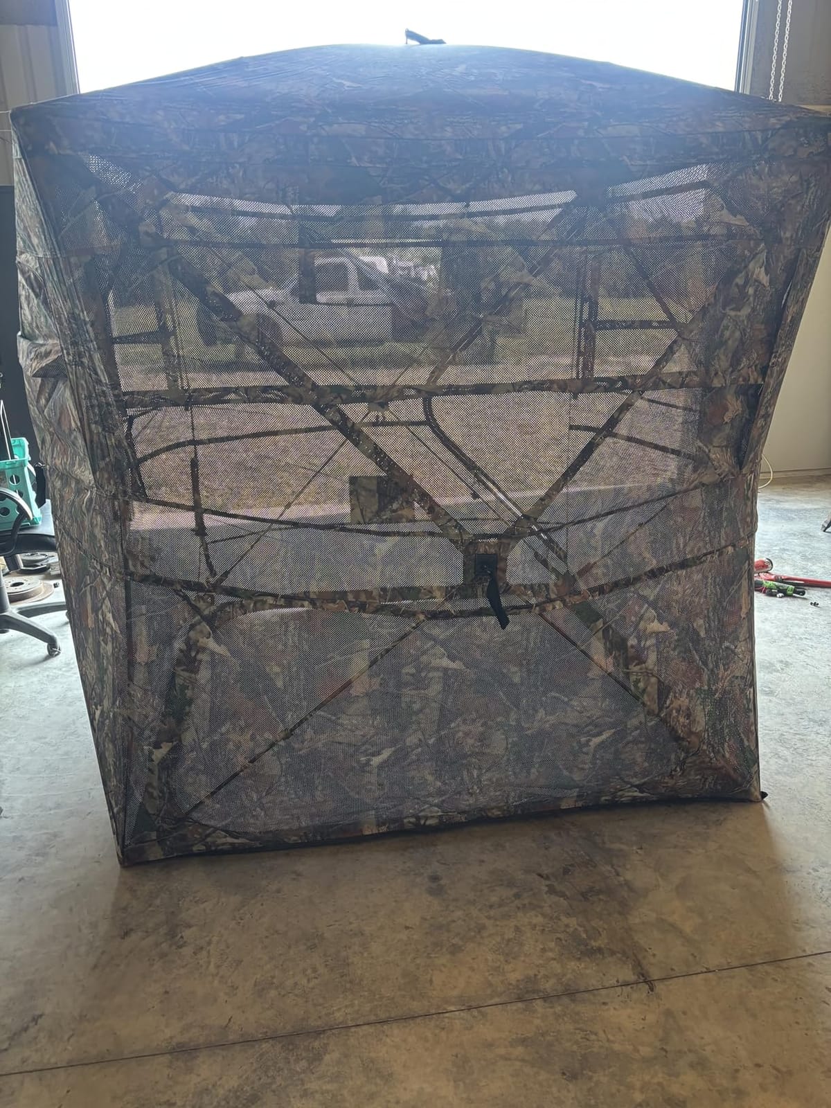 FUNHORUN Hunting Blind with Floor Mat, 360 See Through Ground Blind, Pop Up customer photo 2
