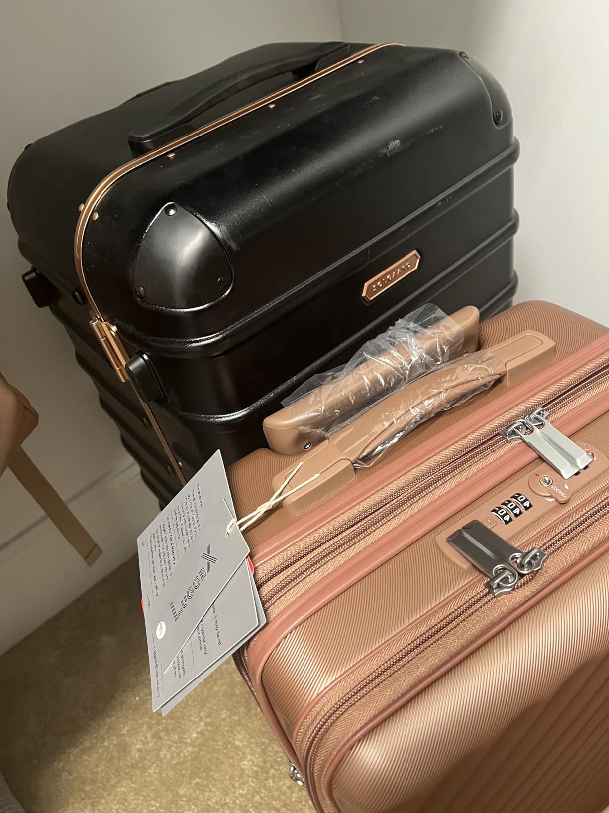 LUGGEX Front Compartment Carry On Set, Gunmetal, 20