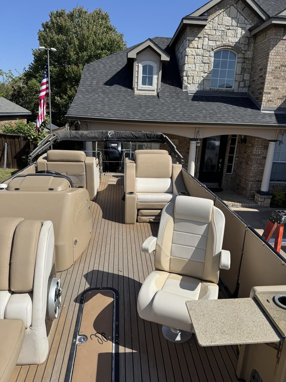 NORTHCAPTAIN Premium Reclining High Back Pontoon Captain's Chair Boat Bucket Seat with Removable Armrest,White customer photo 1