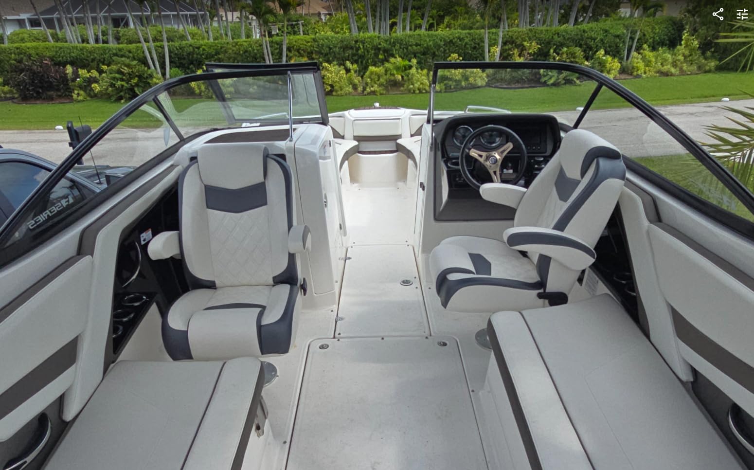 NORTHCAPTAIN Premium Reclining High Back Pontoon Captain's Chair Boat Bucket Seat with Removable Armrest,White customer photo 2