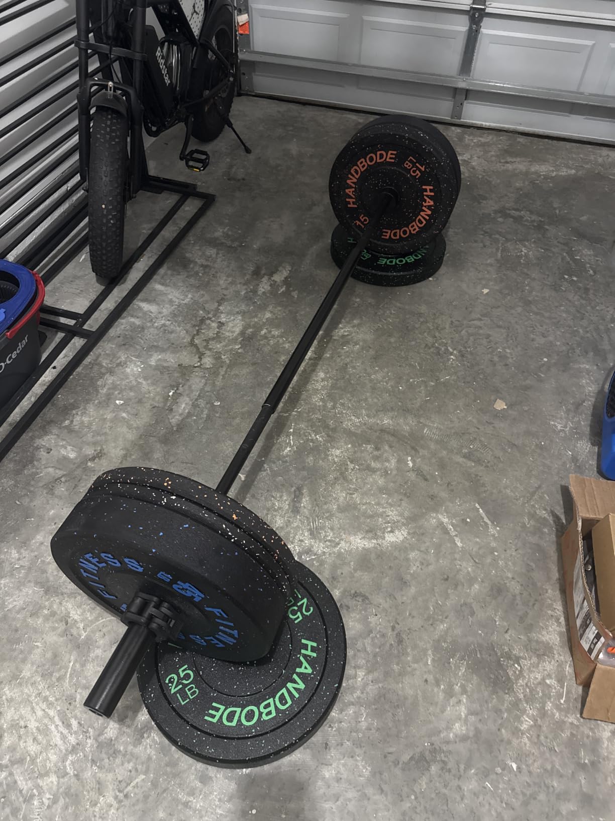 HANDBODE 2-Inch High-Bounce Bumper Plates, Olympic Weight Set, 10-650 lb customer photo 1