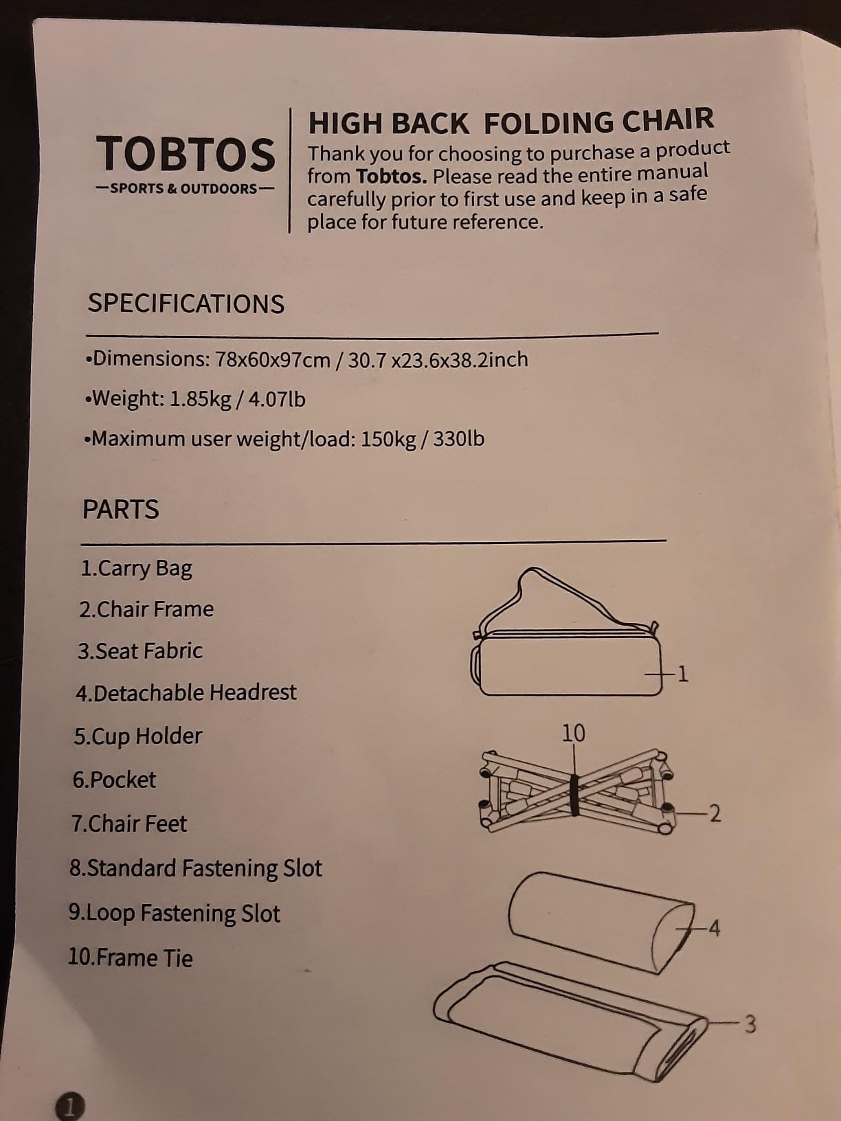 TOBTOS Portable High Back Camping Chair, Support 440 lbs, Ultralight Folding Chair with Head Support, Compact Backpacking Chair for Outdoor Camp Backpacking Fishing (Green) customer photo 1