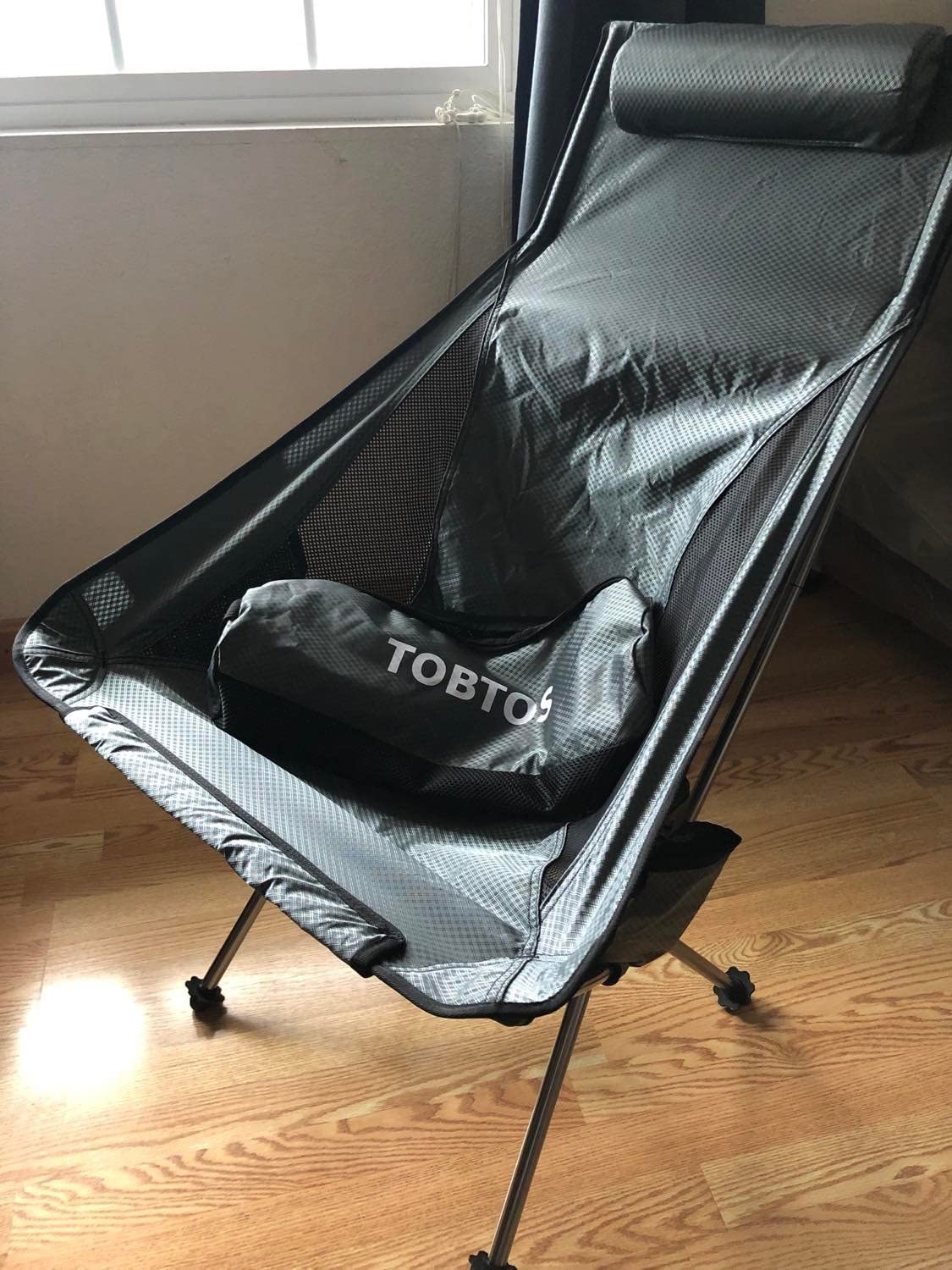 TOBTOS Portable High Back Camping Chair, Support 440 lbs, Ultralight Folding Chair with Head Support, Compact Backpacking Chair for Outdoor Camp Backpacking Fishing (Green) customer photo 2