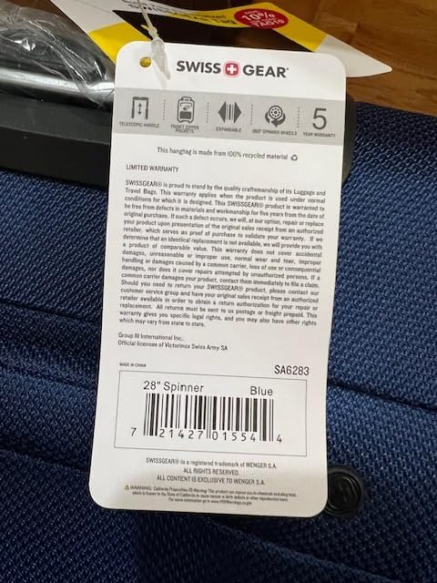 SwissGear Sion Softside Expandable Spinner Luggage Durable Lightweight Travel Suitcase, Evergreen, Checked-Large customer photo 1