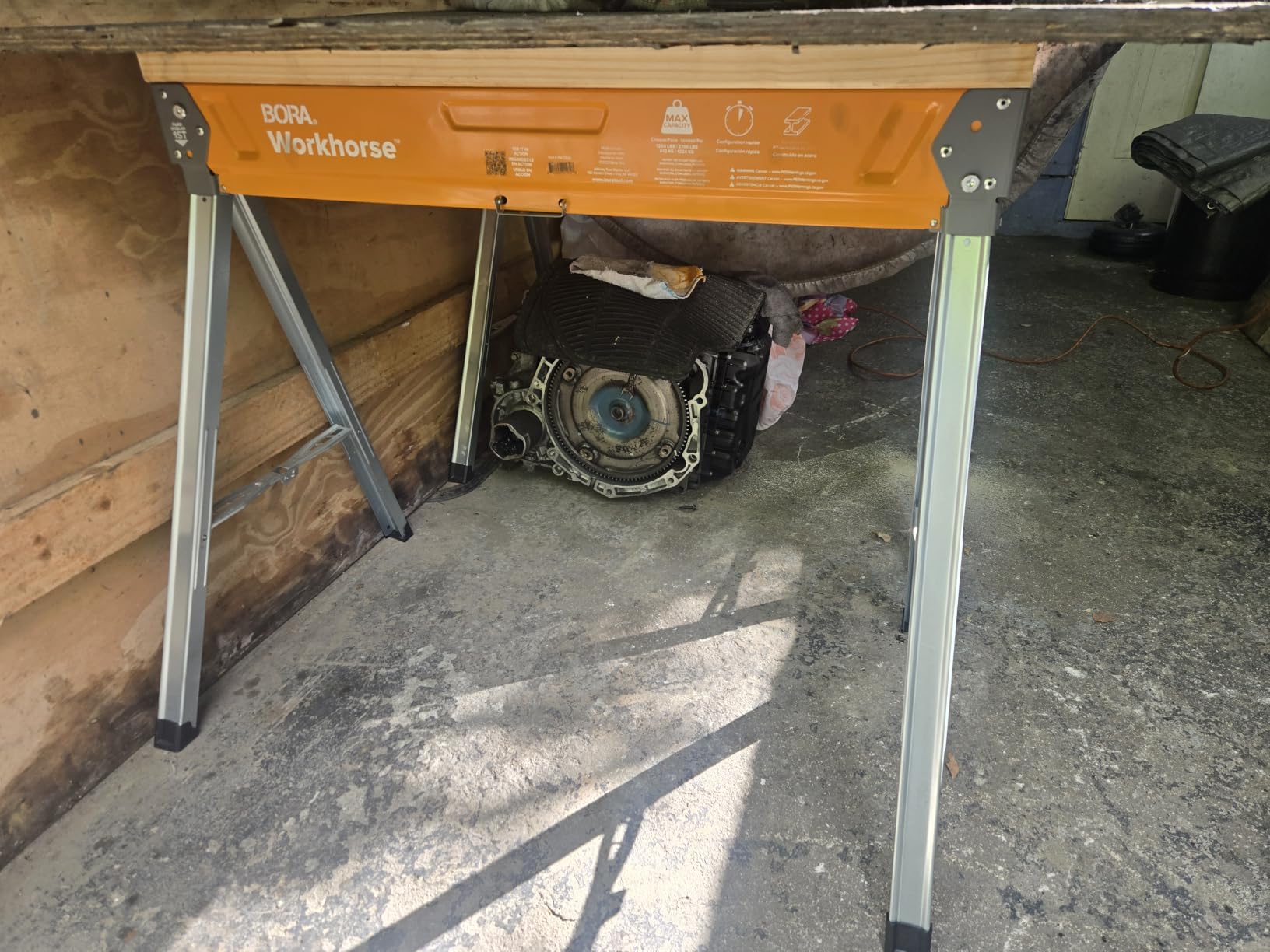 BORA Workhorse Saw Horses 2 Pack Folding Heavy Duty Metal Sawhorse | 2700-lb capacity, heavy duty folding metal sawhorses, durable work horse construction, portable compact storage customer photo 1