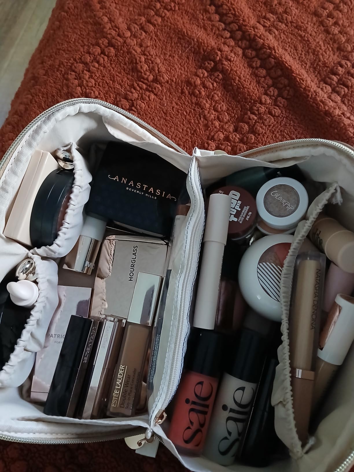Prite Makeup Bag Travel Toiletry Bag Open Flat Cosmetic Organizer for Women customer photo 1