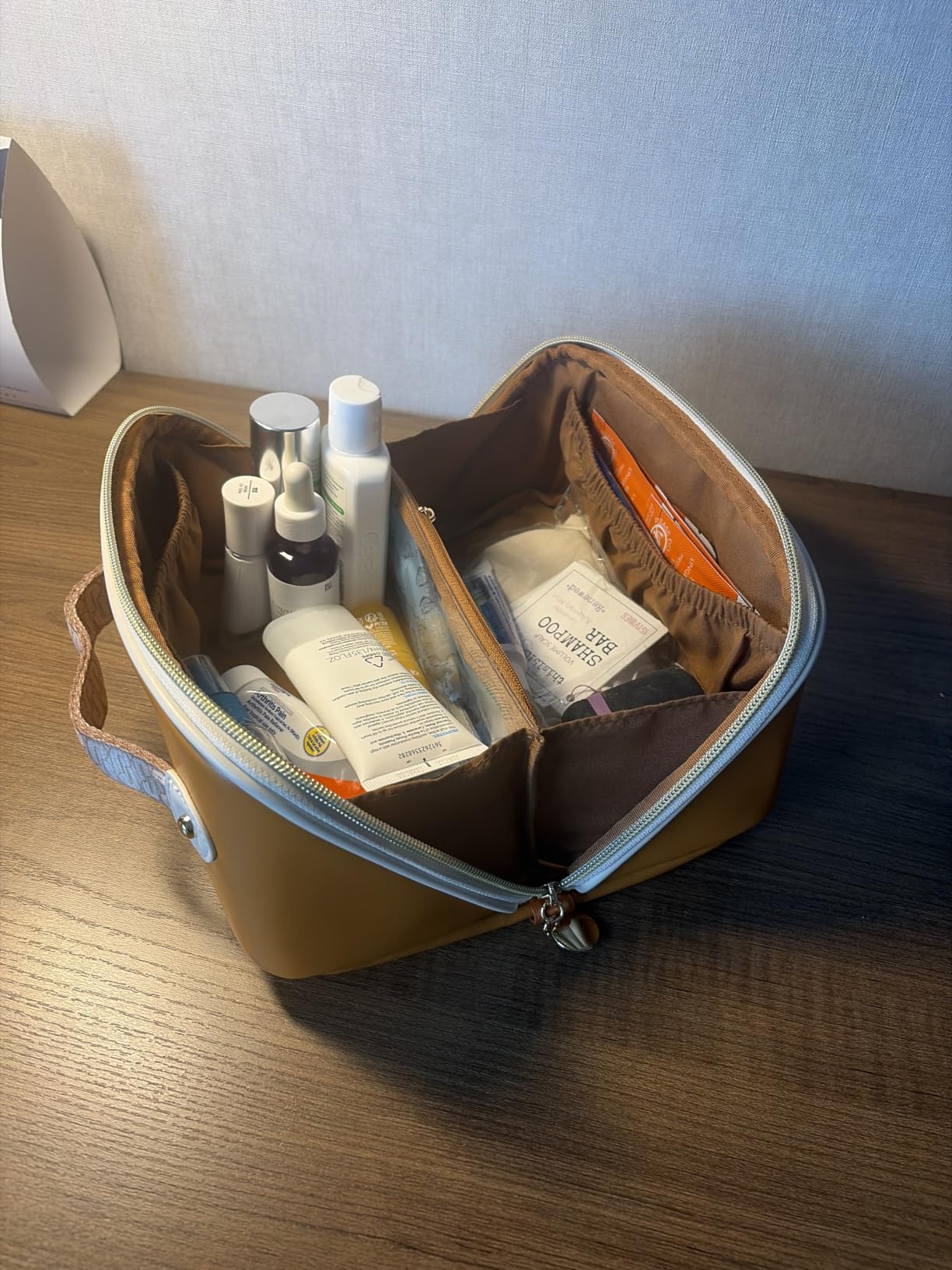 Prite Makeup Bag Travel Toiletry Bag Open Flat Cosmetic Organizer for Women customer photo 2