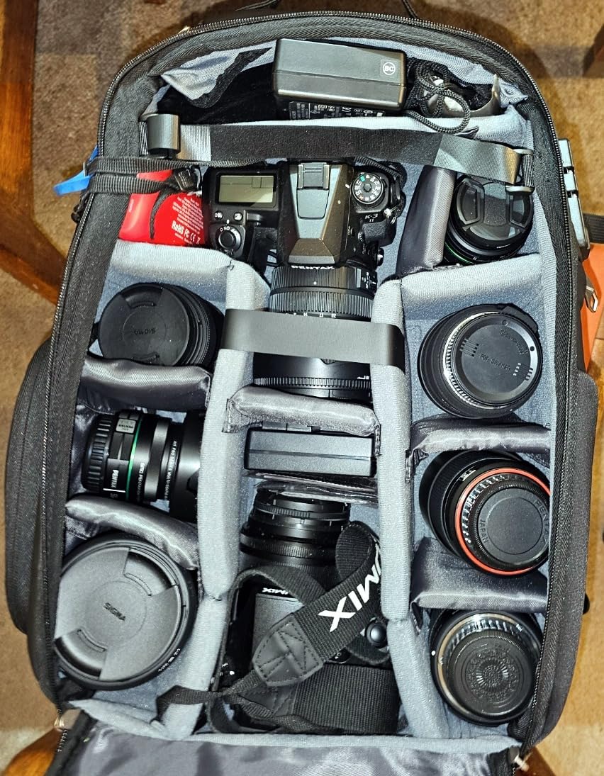 Camera Backpack Large, Waterproof Camera Bag for Mirrorless and DSLR with TSA Lock,Quick Access,17-Inch Laptop Compartment, Adjustable Straps - Fits Camera Stabilizer,Drone, Black customer photo 1