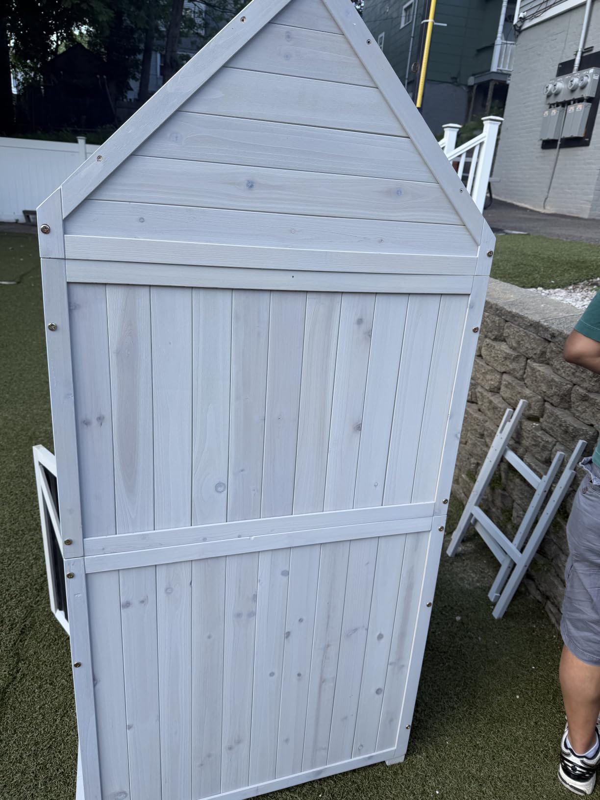 Outdoor Storage Cabinet,Garden Shed with Metal Frame Adjustable Shelves customer photo 2