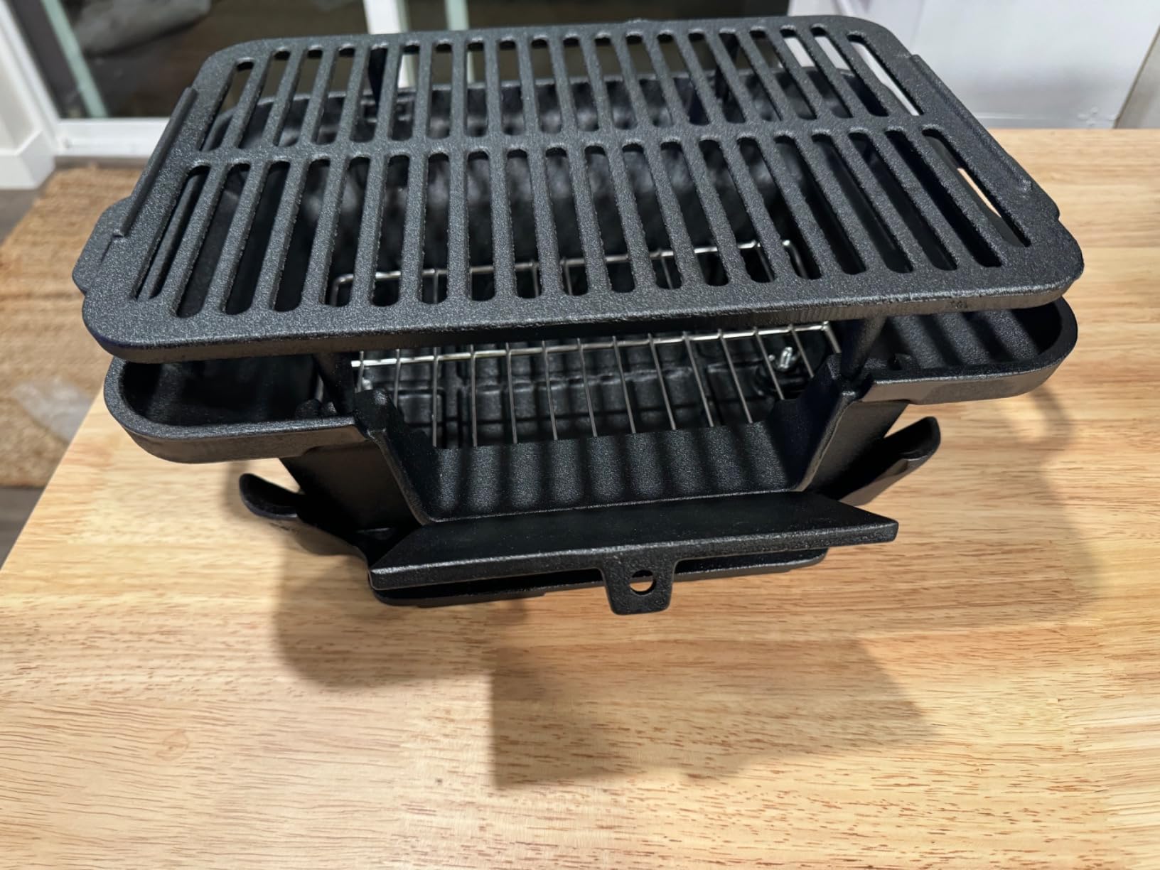 Hibachi Grill Outdoor, Portable Mini Charcoal Grill, Pre-Seasoned Cast Iron, Small Japanese Yakitori Tabletop Skillet Grill Stove for Outdoor Camping customer photo 2