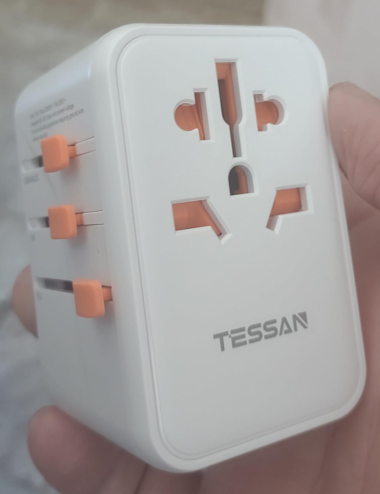TESSAN Universal Travel Adapter 100W GaN | International Power Adapter, 5 USB Ports (3 USB C), Worldwide Outlet US to Europe UK AUS Ireland, Type C/G/A/I customer photo 1