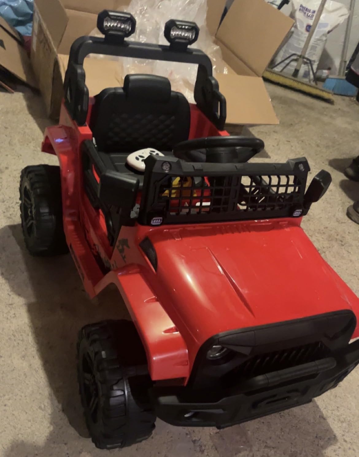 Hetoy 12V Ride on Toys with Parent Remote Control Toddler Electric Vehicle with Spring Suspension, LED Lights, Bluetooth, Music Player, 3 Speeds Ride on Car Truck for Kids Age 3-8 (Red) customer photo 2