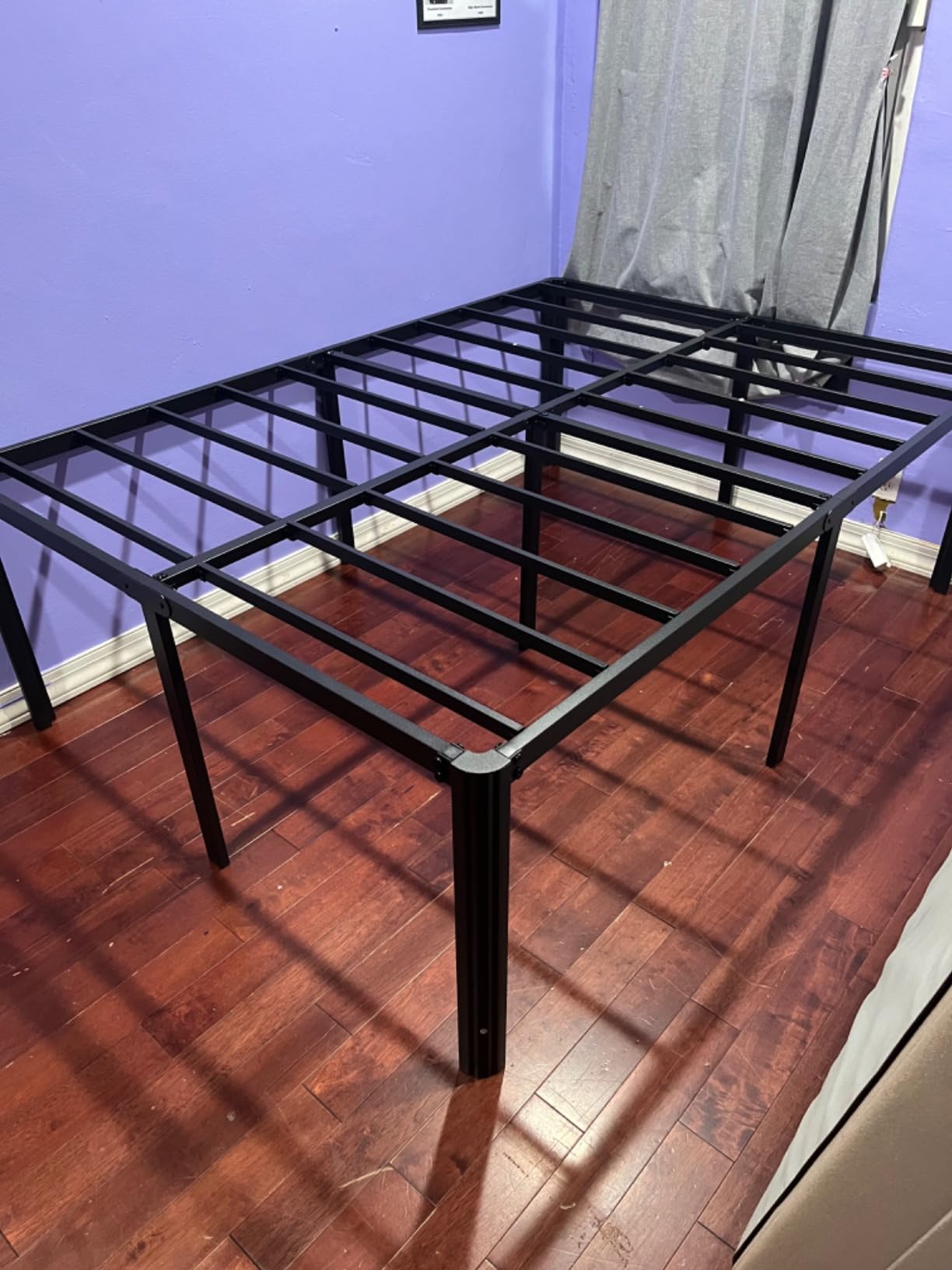 Likelalaso 24 Inch High Queen Bed Frame with Rounded Corner, Heavy Duty Metal Bed Frame Queen Size Under-Bed Storage Space, No Box Spring Needed, Noise Free, Easy Assembly, Black customer photo 1