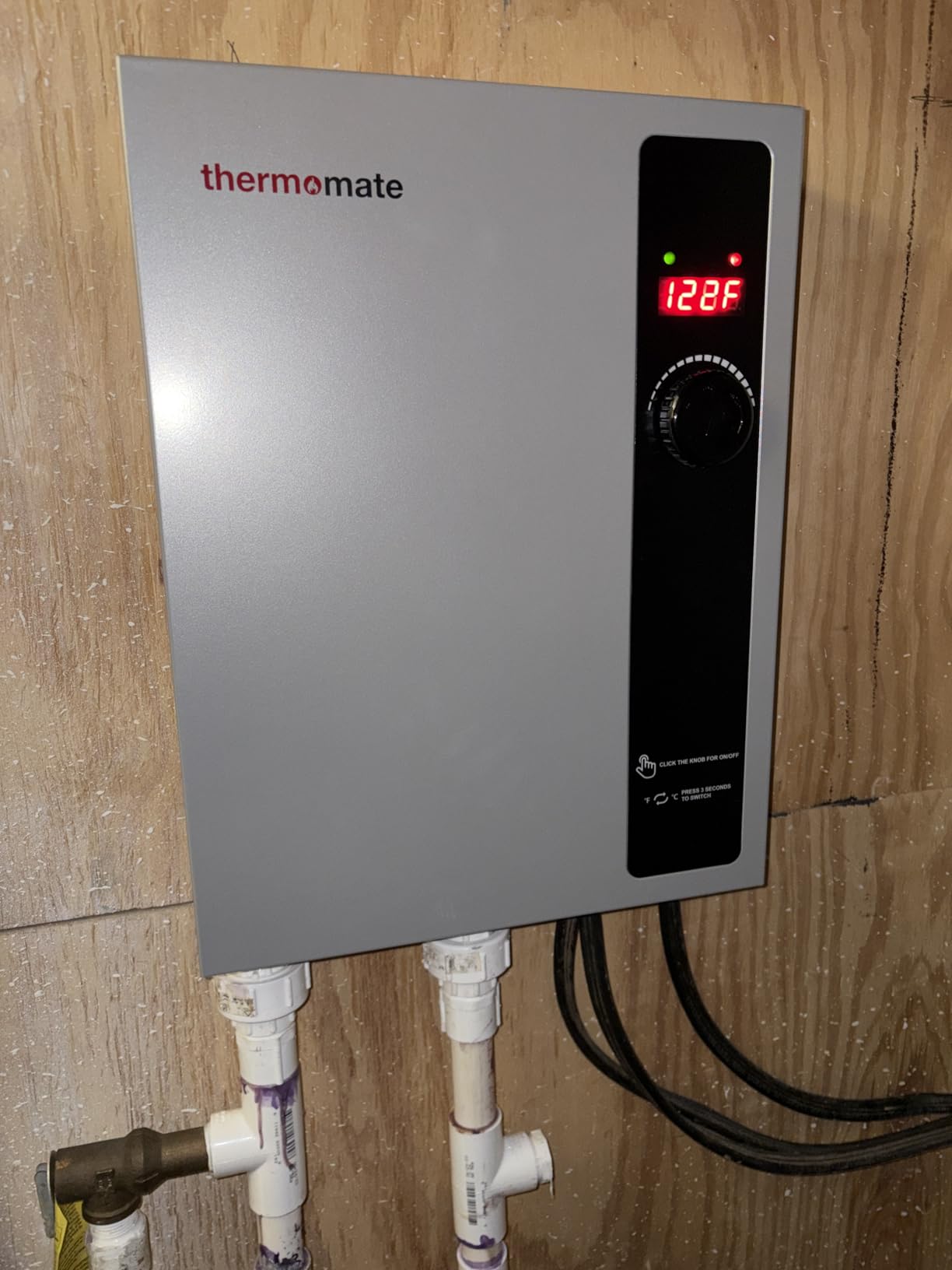 ThermoMate Tankless Water Heater Electric, 11kW 240 Volt On Demand Instant Hot Water Heater for Point of Use, Self-Modulating LED Display Knob Control, ETL Certified, 2.15GPM at 35°F Rise customer photo 1