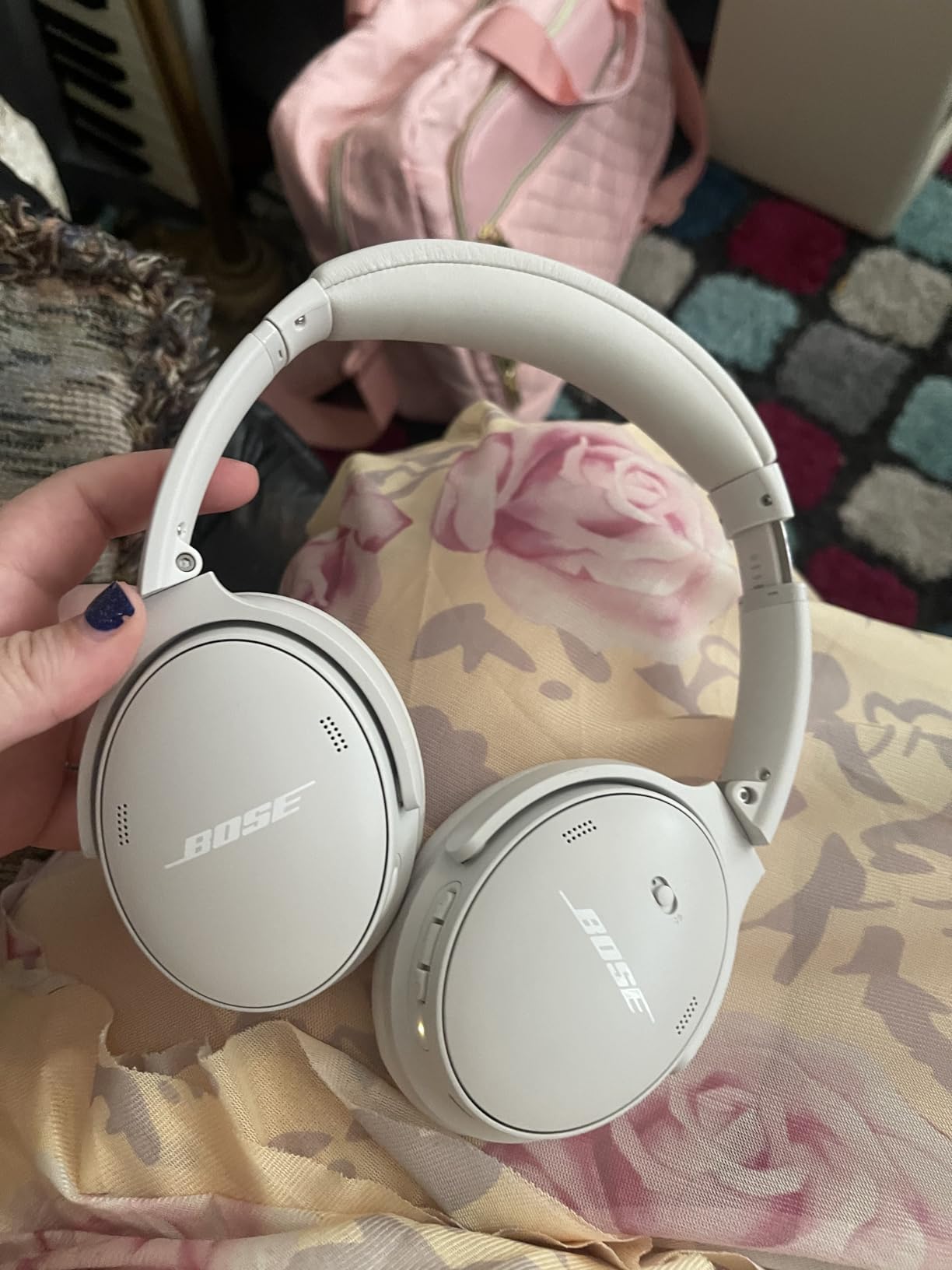 Bose QuietComfort Headphones - Wireless Bluetooth Headphones, Active Over Ear Noise Cancelling and Mic, USB-C Charging, Deep Bass, Up to 24 Hours of Playtime, Sandstone customer photo 1