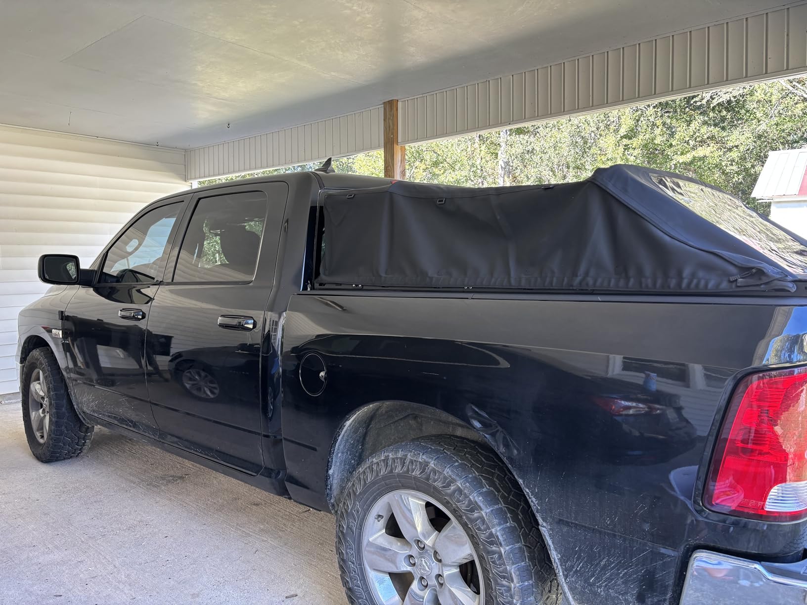 JOYTUTUS Truck Bed Soft Topper Compatible with 2019-2026 Ram 1500 with 5.5ft Bed (w/o RamBox) & Silverado Sierra 1500 with 5.8ft Bed Foldable Camper Shell Truck Top customer photo 1