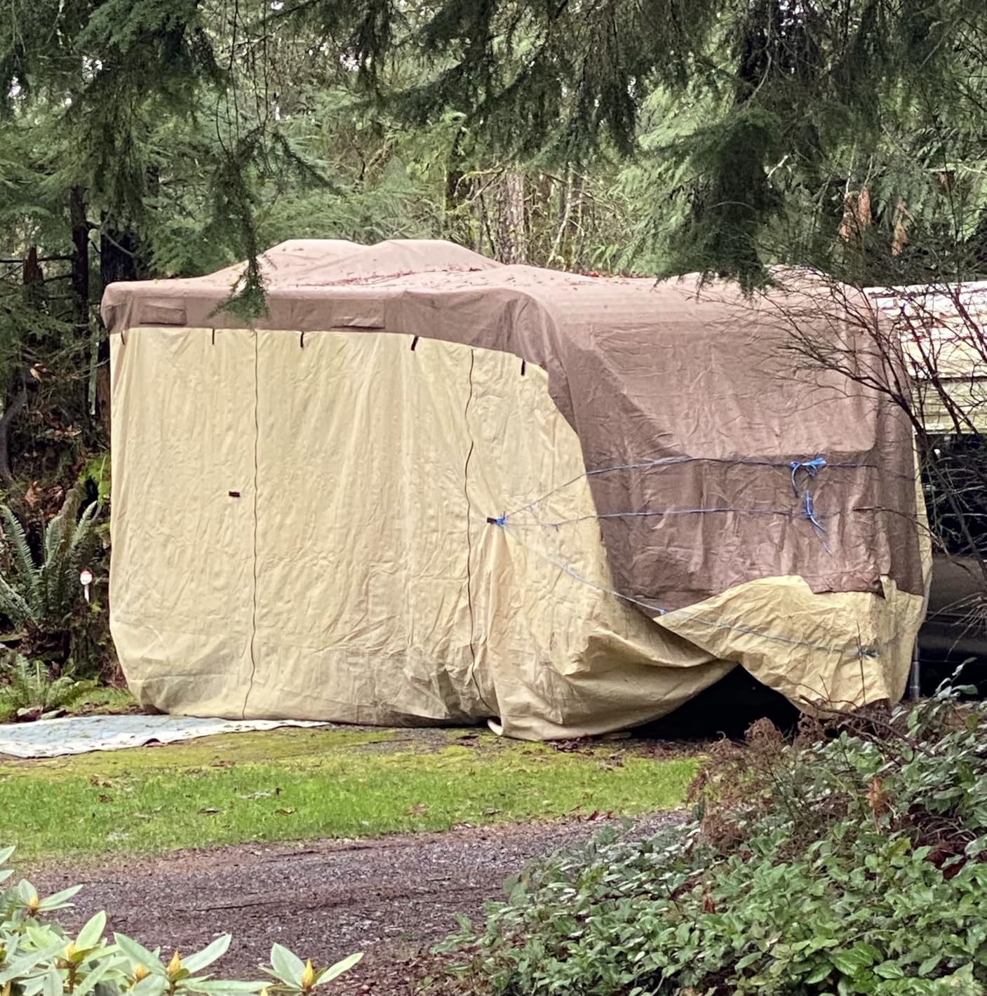 Umbrauto Travel Trailer RV Cover 24' ~ 27' - Upgraded 9-Layers Top Camper Cover, Waterproof & Windproof Heavy Duty Toy Hauler RV Cover for Winter Snow with Tongue Jack Cover, Gutter Covers customer photo 2
