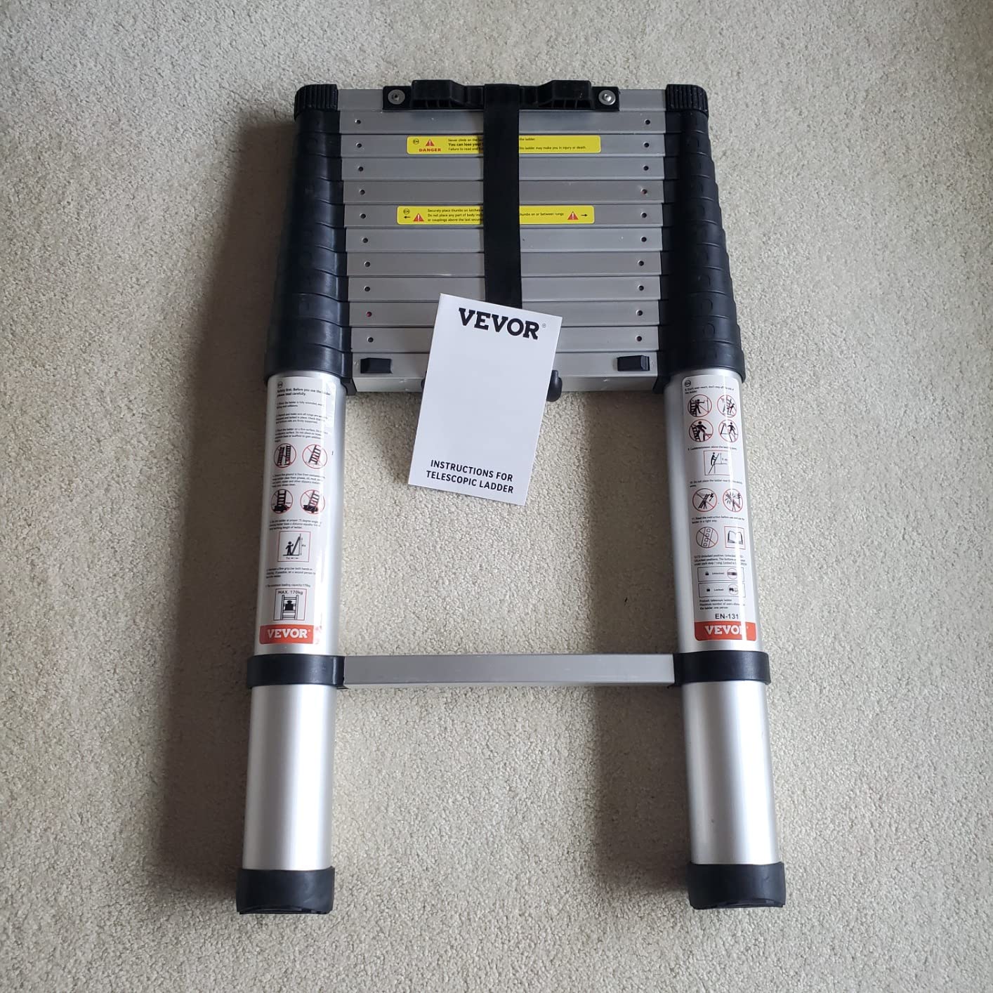 VEVOR Telescoping Ladder 10.5 FT Aluminum Extension Step Multi-Purpose customer photo 2