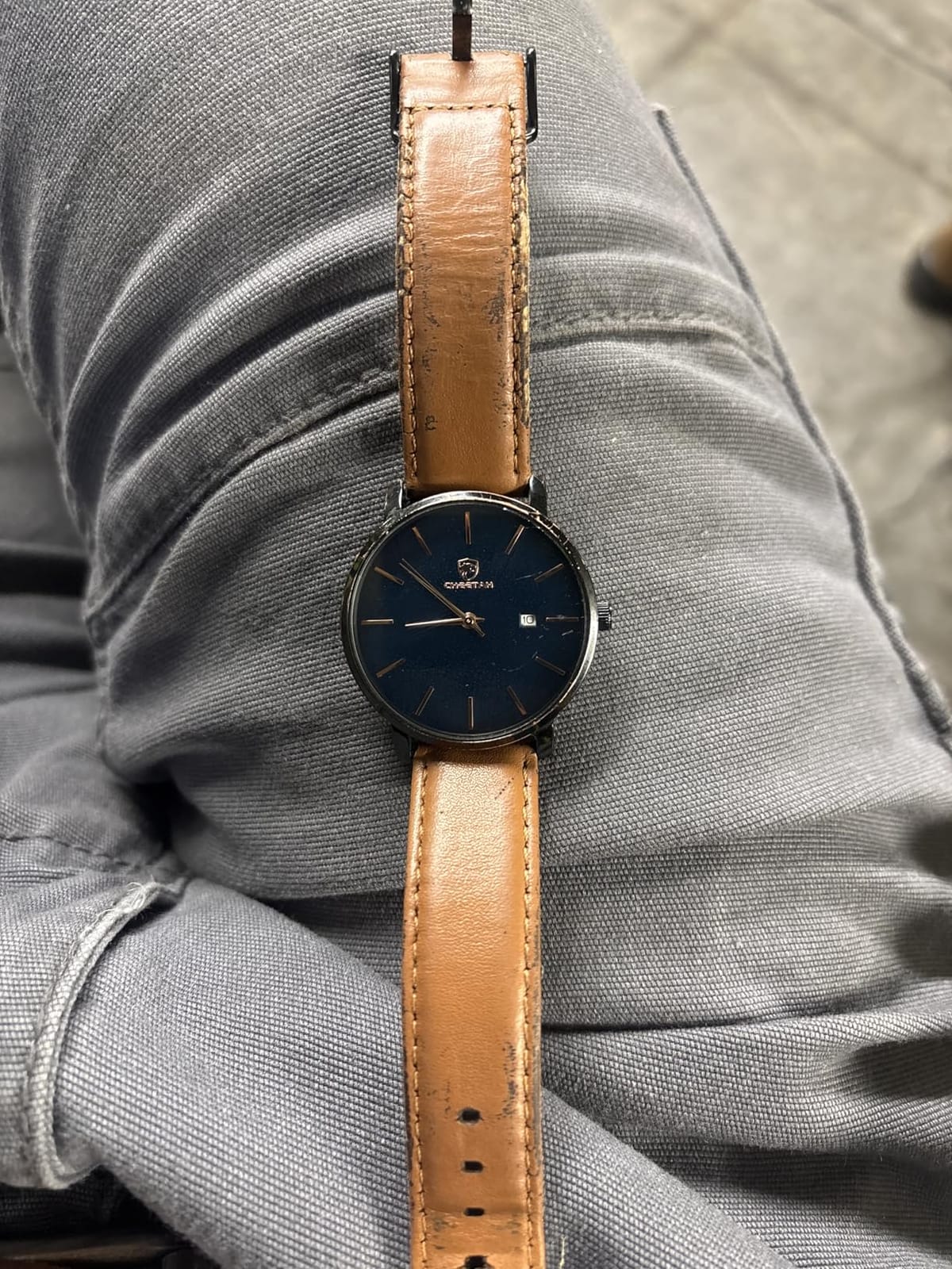 CHEETAH Minimalist Waterproof Quartz Watches for Men with Leather Strap, Auto Date customer photo 1