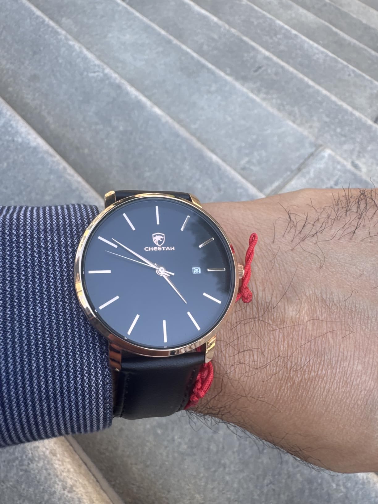 CHEETAH Minimalist Waterproof Quartz Watches for Men with Leather Strap, Auto Date customer photo 2