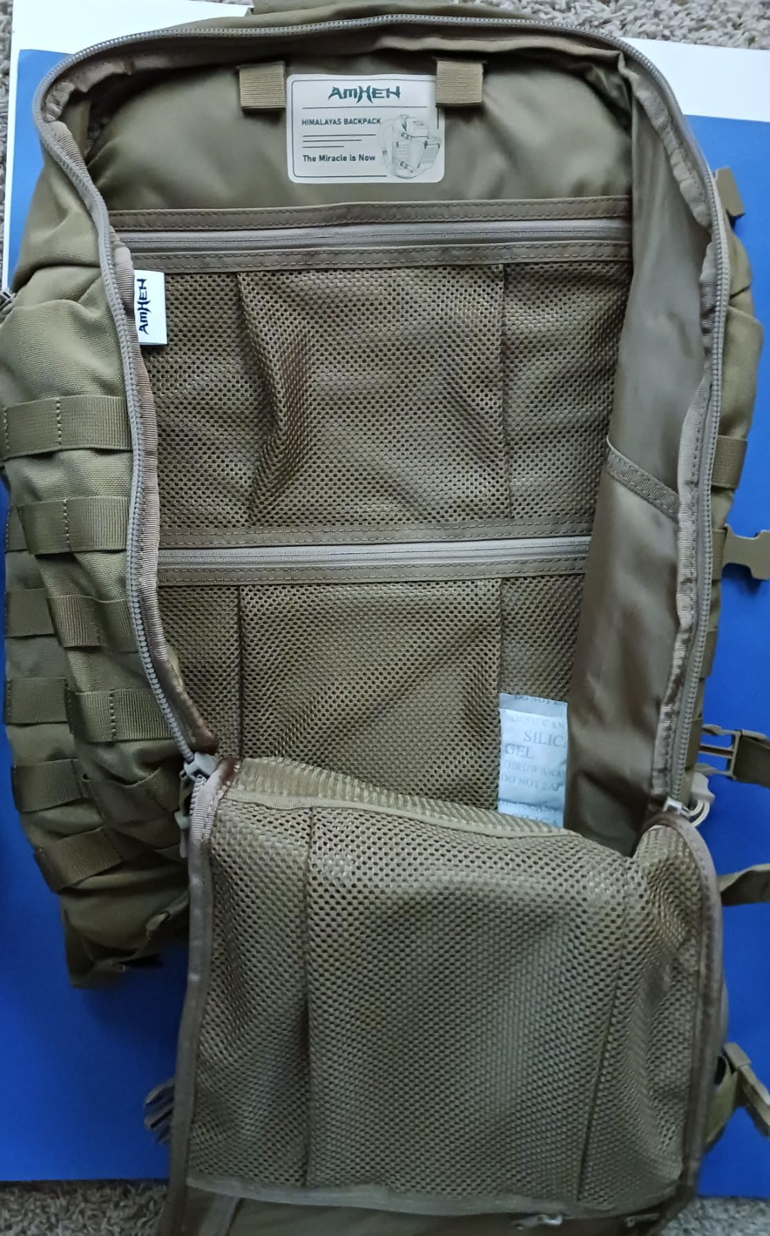 AMHEH 52L Tactical Backpack, Flight Approved, 1050D, 17 inch Laptop, Black | Fit Overhead Bins 20.5x14x7.9 inch, Heavy Duty Anti Burst Zippers, 60 lbs Load, Water Resistant, MOLLE, Travel, Work customer photo 1