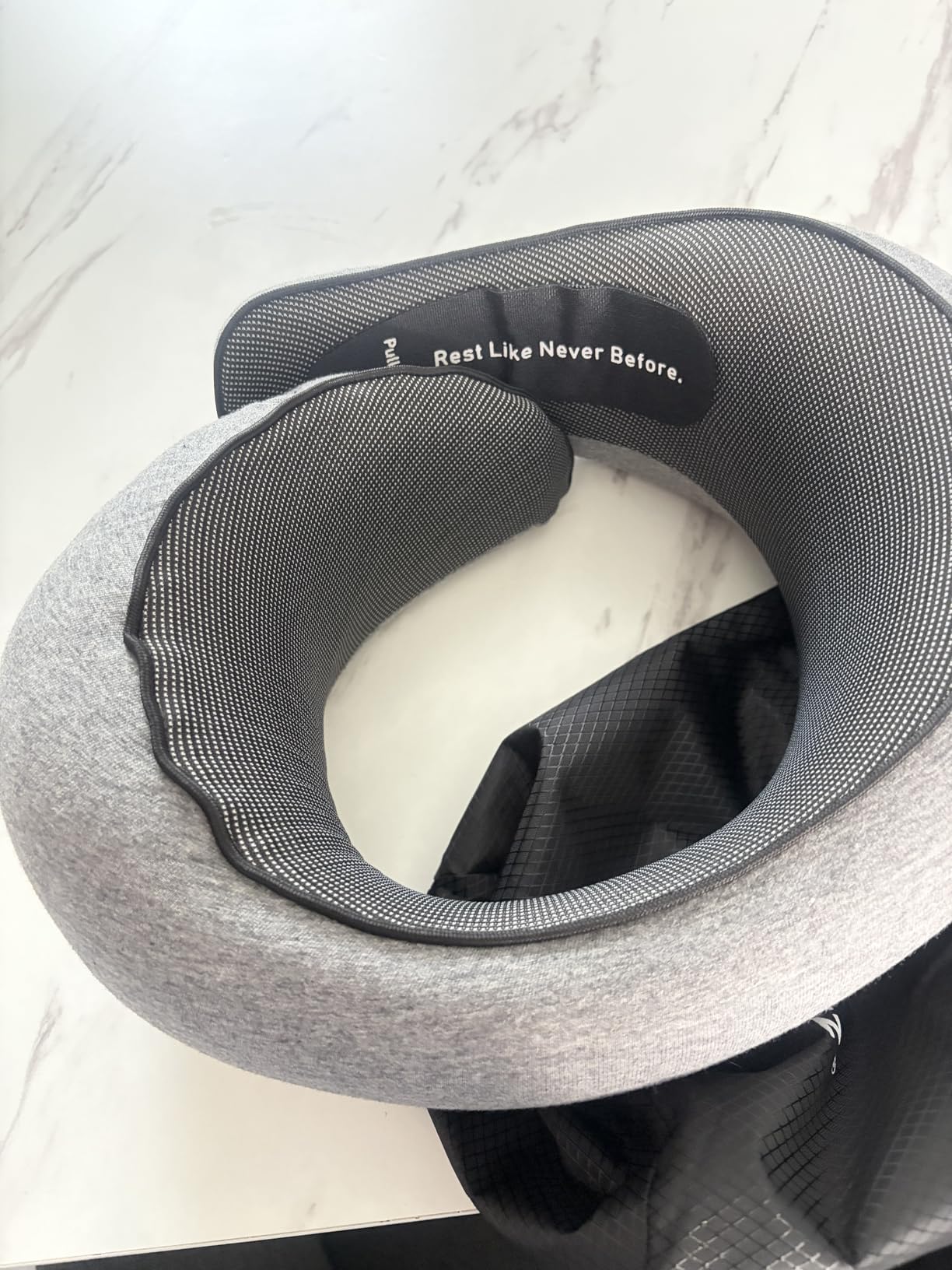 FlyHugz® Neck Travel Pillow Memory Foam Neck Pillow, Gray customer photo 2