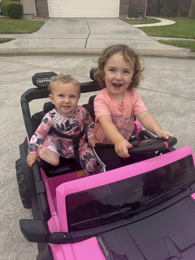 First Ride On Licensed Ford Bronco Raptor 24V 2 Seater Kids Ride on Toys, Battery Powered Electric Ride on Car, Remote Control Electric Car w/Led Lights, Music, High Low Speed (24V, White) customer photo 1