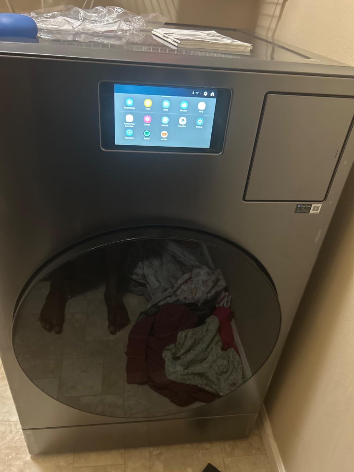 Samsung 5.3 cu. ft. Bespoke AI Laundry Ventless Heat Pump Dryer Combo All-in-One Ultra Capacity Washer with AI Home, Dark Steel, WD53DBA900HZA1 customer photo 2