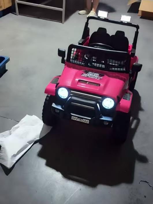 24V Ride on Toys, 2 Seater Kids Electric Car w/Remote Control, 4X4 Motor, 3 Speed, Bluetooth Music, Spring Suspension, LED Light, Off Road Power Car Wheel for Boys Girls Ages 3-8(D-Black) customer photo 2