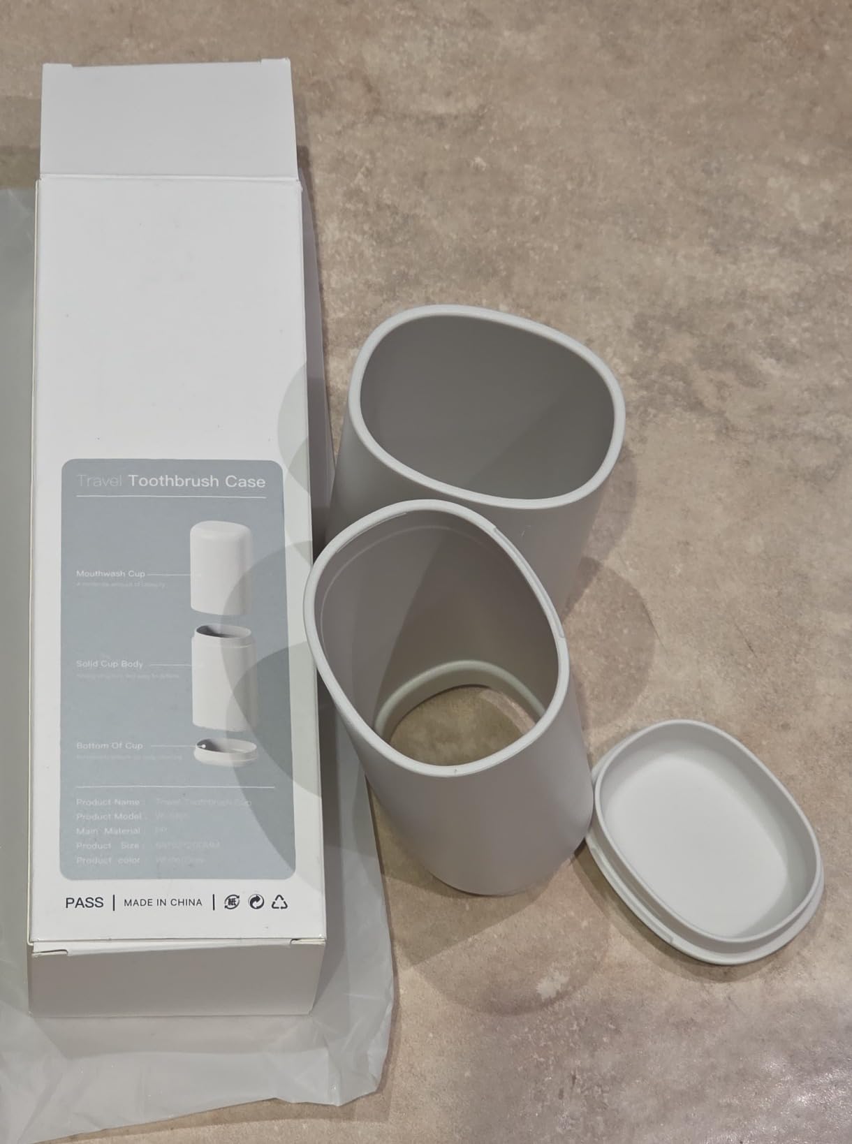 Portable Travel Toothbrush Case with Gargle Cup - Hard Shell Toothbrush Holder & Toothpaste Container, Detachable Bottom for Easy Cleaning, Matte BPA-Free Organizer for Business Trip, Camping, Gym customer photo 2