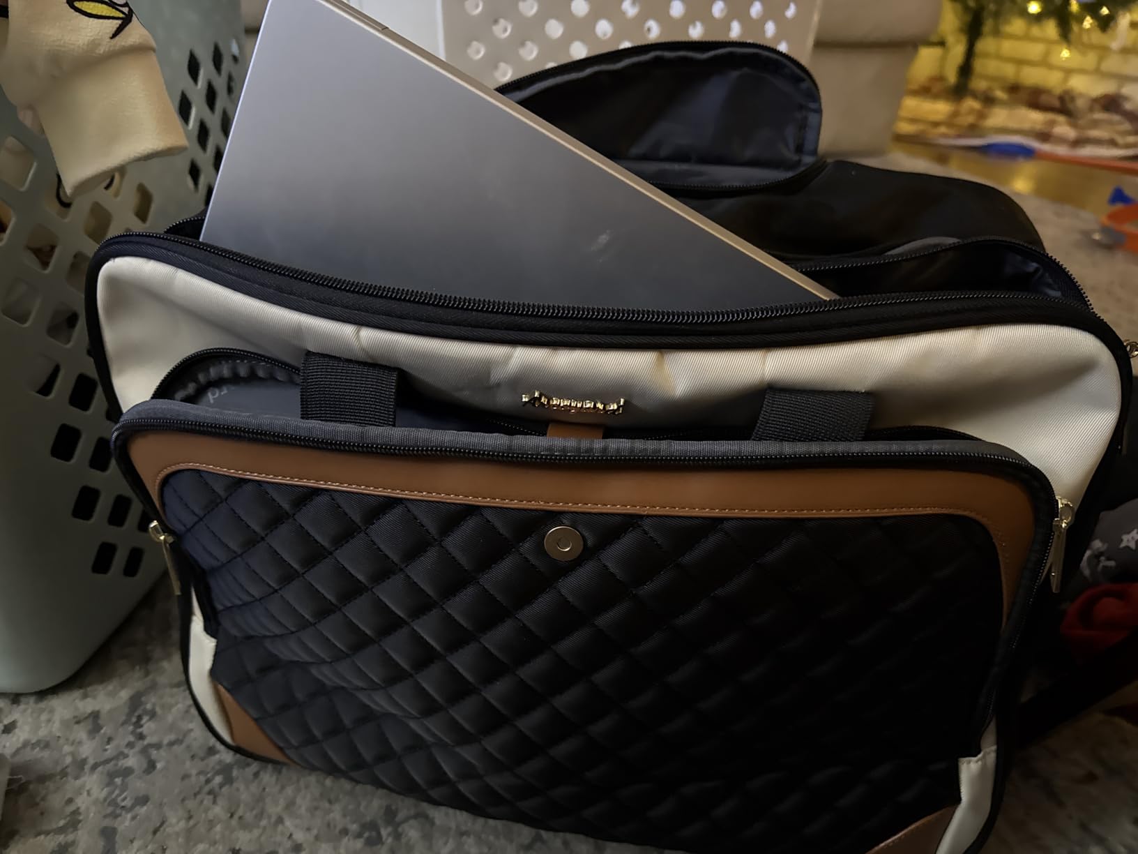 Arcoyard Rolling Laptop Bag, Rolling Briefcase for Women with Waterproof Pocket, 17 Inch Computer Bag, Underseat Carry On Luggage with Wheels for Work Travel Business, Lightweight Beige Brown customer photo 2