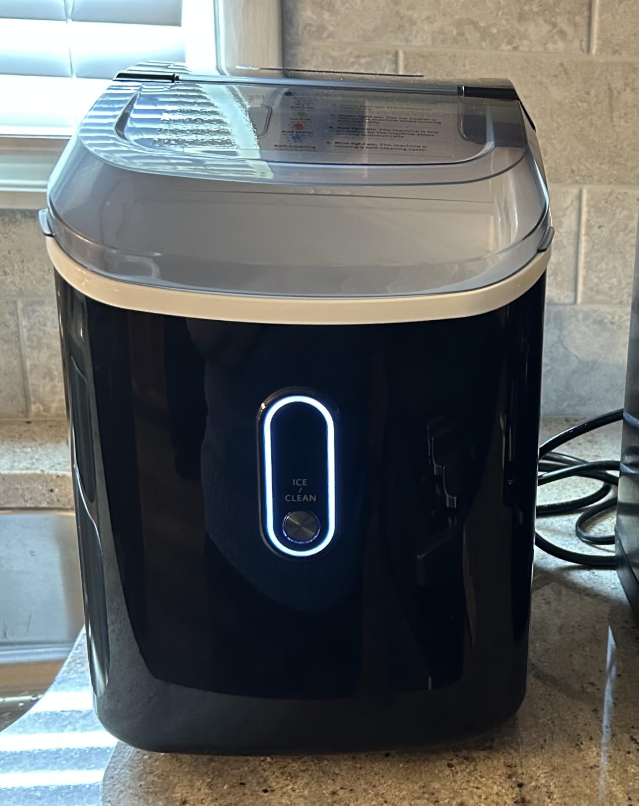 Silonn Nugget Ice Maker Countertop, Pellet Ice Machine with Self-Cleaning Function, Sonic Ice Maker Produces 36lbs of Chewable Ice in 24 Hours, Ideal for Home Kitchen and Office (Stainless Steel) customer photo 2